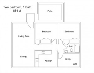 Two Bedroom, One Bath