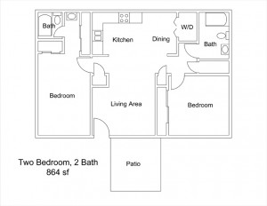 Two Bedroom, Two Bath